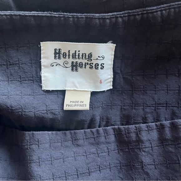 Holding Horses Layered Navy Embroidered Skirt Teared Size 6 - Picture 4 of 4